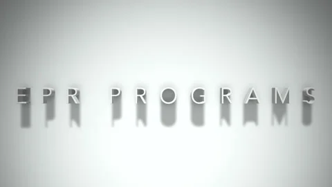 Epr programs 3D title animation with shadows on a white background Stock Footage 297857411