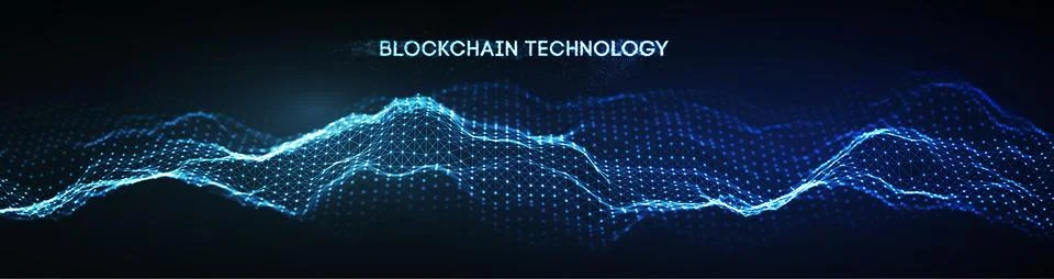 EPS 10. Blockchain technology background. Cryptocurrency fintech block chain イラスト素材
