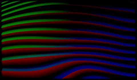 EPS 10. Multi-coloured wavy stripes on a dark background. Abstract vector. Stock Illustration