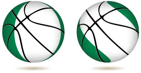 Eps 10 vector. 3d basket ball with nigeria flag on white Stock Illustration