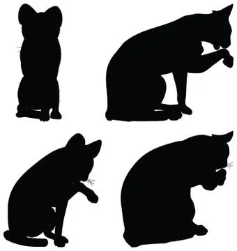 Eps 10 vector collection of cats silhouettes.... Stock Illustration