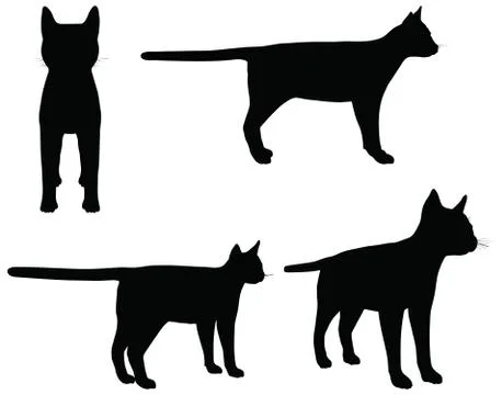 Eps 10 vector collection of cats silhouettes.... Stock Illustration