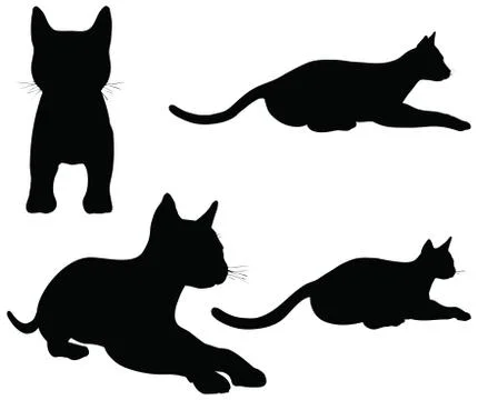 Eps 10 vector collection of cats silhouettes.... Stock Illustration