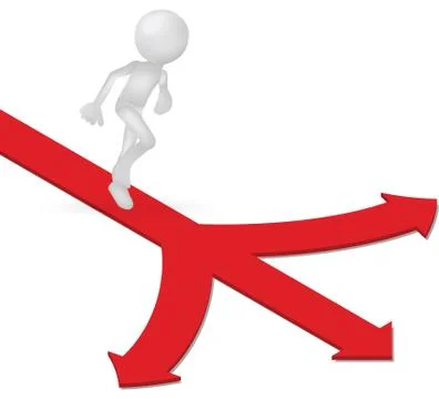 Eps 10 vector illustration of 3d human running with arrow direction ways Stock Illustration