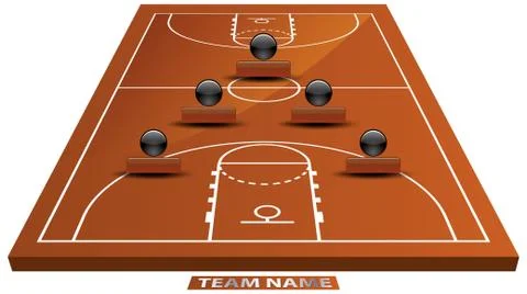 Eps 10 vector illustration of 3d basketball court. Illustrazione stock