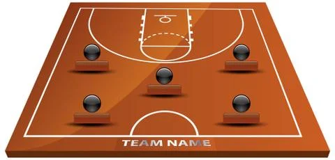 Eps 10 vector illustration of 3d basketball court. Illustrazione stock