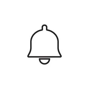 Eps 10 vector illustration of a black outline notification icon, sign, or symbol Stock Illustration