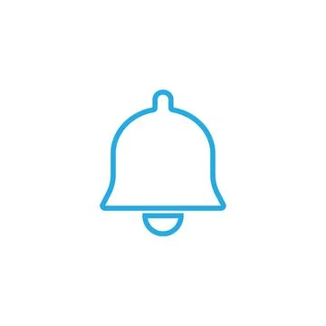 Eps 10 vector illustration of a blue outline notification icon, sign, or symbol Stock Illustration