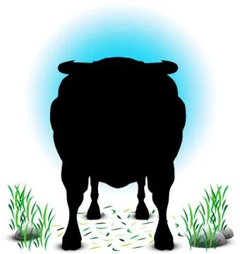 Eps 10 vector illustration of bull silhouette Stock Illustration
