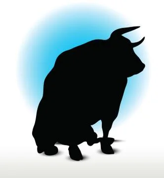 Eps 10 vector illustration of bull silhouette Stock Illustration