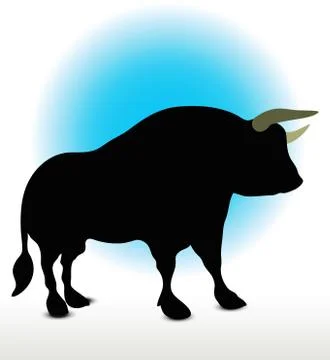 Eps 10 vector illustration of bull silhouette Ilustración de archivo