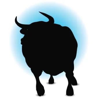 Eps 10 vector illustration of bull silhouette Stock Illustration