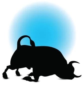 Eps 10 vector illustration of bull silhouette Stock Illustration
