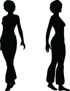 Eps 10 vector illustration of dancer woman silhouette Illustrazione stock