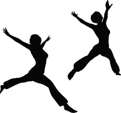 Eps 10 vector illustration of dancer woman silhouette Stock Illustration