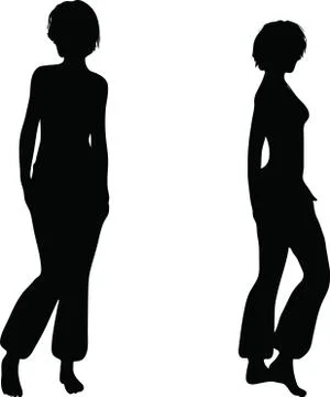 Eps 10 vector illustration of dancer woman silhouette Stock Illustration