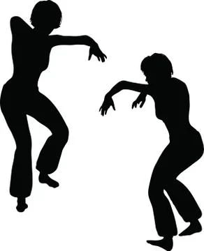Eps 10 vector illustration of dancer woman silhouette Stock Illustration