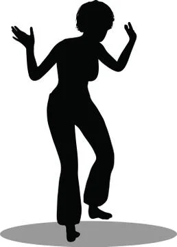 Eps 10 vector illustration of dancer woman silhouette Stock Illustration
