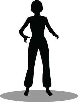 Eps 10 vector illustration of dancer woman silhouette Illustrazione stock