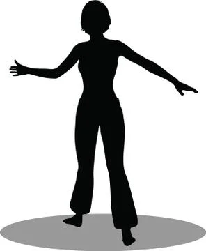 Eps 10 vector illustration of dancer woman silhouette Stock Illustration