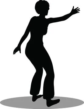 Eps 10 vector illustration of dancer woman silhouette Stock Illustration