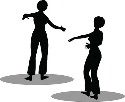 Eps 10 vector illustration of dancer woman silhouette Stock Illustration