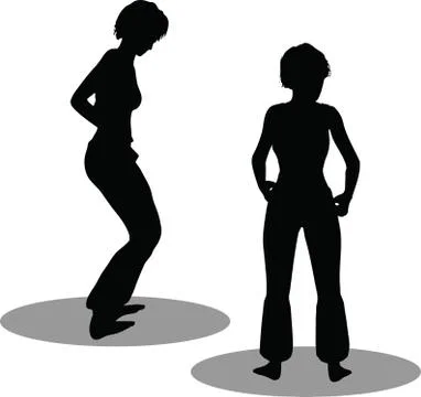 Eps 10 vector illustration of dancer woman silhouette Stock Illustration