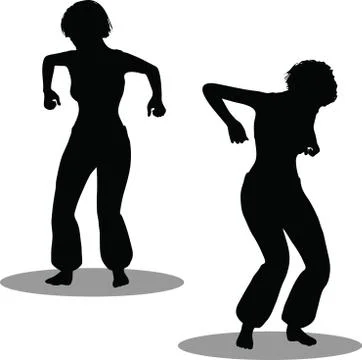 Eps 10 vector illustration of dancer woman silhouette Stock Illustration