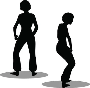 Eps 10 vector illustration of dancer woman silhouette Stock Illustration