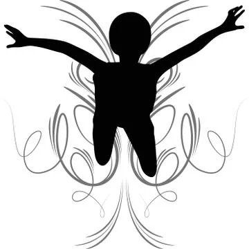 Eps 10 vector illustration of funky girl silhouette Stock Illustration