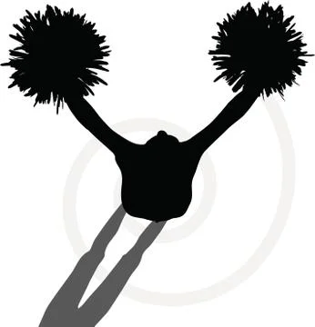 Eps 10 vector illustration of funky cheerleader silhouette Stock Illustration