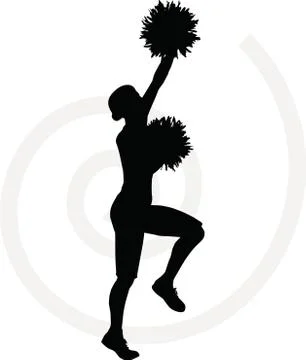 Eps 10 vector illustration of funky cheerleader silhouette Stock Illustration