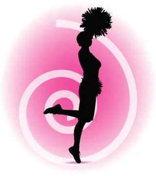 Eps 10 vector illustration of funky cheerleader silhouette Stock Illustration