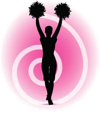 Eps 10 vector illustration of funky cheerleader silhouette Stock Illustration