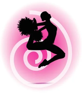 Eps 10 vector illustration of funky cheerleader silhouette Stock Illustration