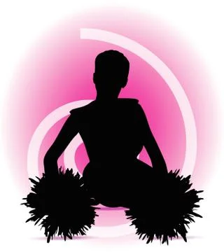 Eps 10 vector illustration of funky cheerleader silhouette Stock Illustration