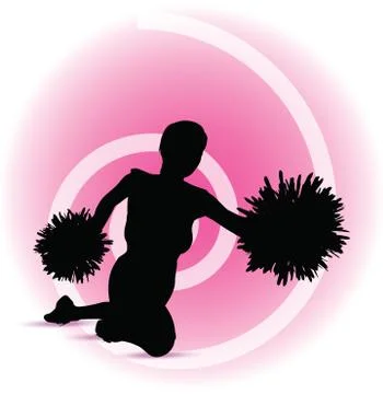 Eps 10 vector illustration of funky cheerleader silhouette Stock Illustration