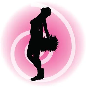Eps 10 vector illustration of funky cheerleader silhouette Stock Illustration