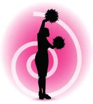Eps 10 vector illustration - funky cheerleader silhouette Stock Illustration
