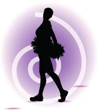 Eps 10 vector illustration - funky cheerleader silhouette Stock Illustration