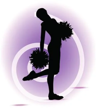 Eps 10 vector illustration - funky cheerleader silhouette Stock Illustration