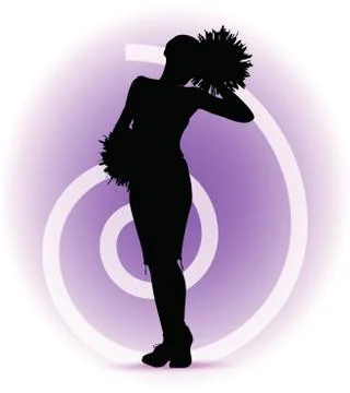 Eps 10 vector illustration - funky cheerleader silhouette Stock Illustration