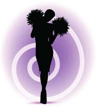 Eps 10 vector illustration - funky cheerleader silhouette Stock Illustration