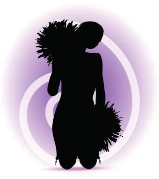 Eps 10 vector illustration - funky cheerleader silhouette Stock Illustration
