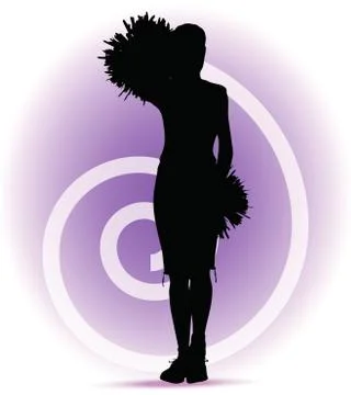 Eps 10 vector illustration - funky cheerleader silhouette Stock Illustration
