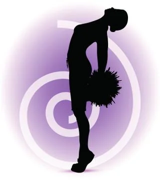Eps 10 vector illustration - funky cheerleader silhouette Stock Illustration