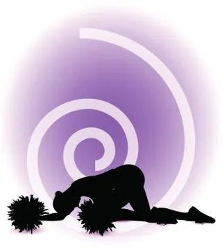 Eps 10 vector illustration - funky cheerleader silhouette Stock Illustration