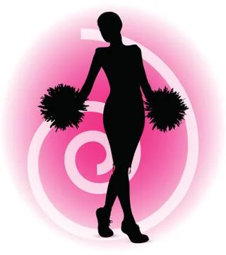 Eps 10 vector illustration - funky cheerleader silhouette Stock Illustration
