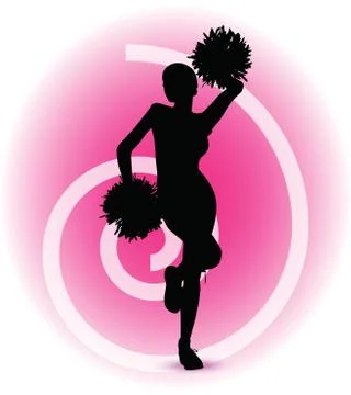 Eps 10 vector illustration - funky cheerleader silhouette Stock Illustration