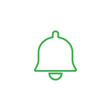 Eps 10 vector illustration of a green outline notification icon, sign, or symbol Stock Illustration